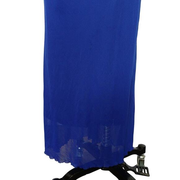 Vintage 90s Y2K Prom Dress Maxi Gown Size S Royal Blue Lace Sleeveless Formal - Picture 5 of 11